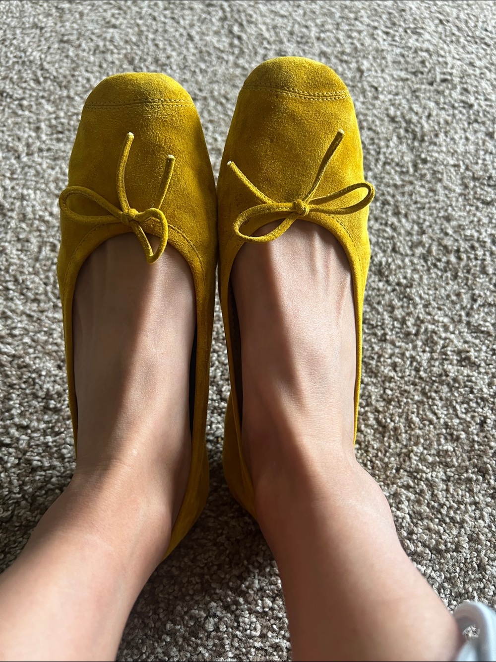 Reqins yellow Bow Ballet Flats